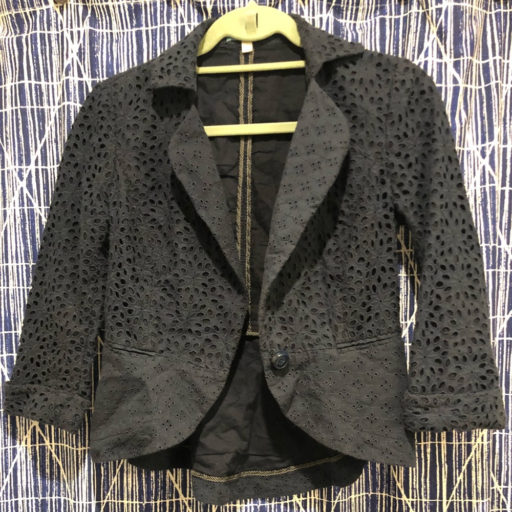 Anthropologie Liefnotes eyelet blazer, size 2